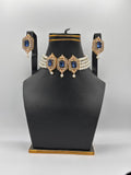 Regal Sapphire & Pearl Triple-Medallion Choker Set